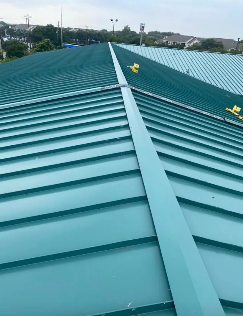 Green commercial metal roof ridge and valley for Metal Roof Repair in Sitka
